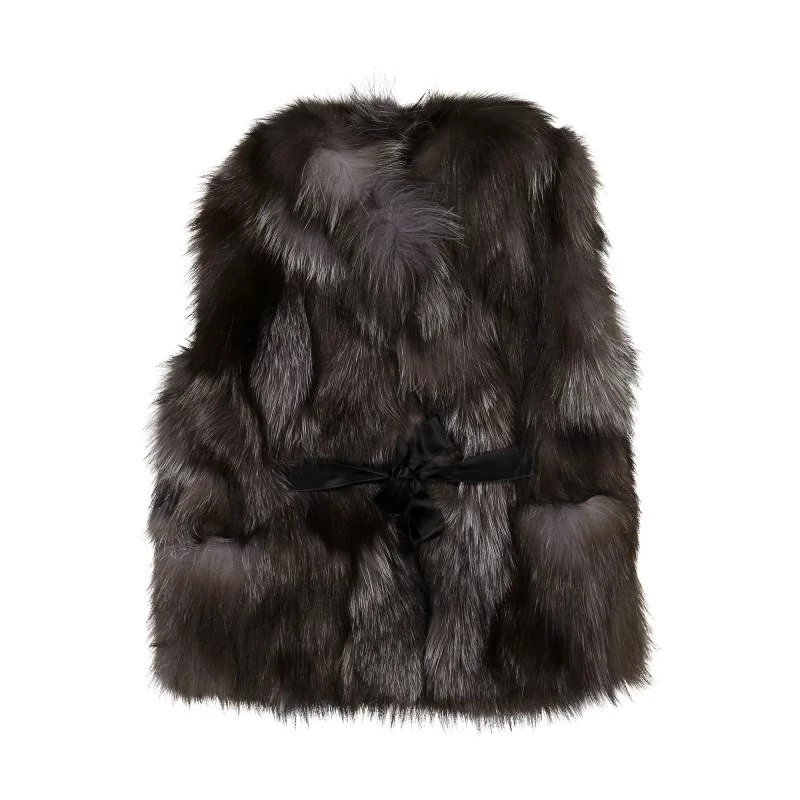 Butka Fur Girls elegant grey and black fur gilet 1