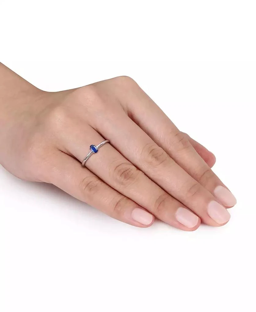 Macy's Oval Sapphire (1/3 ct. t.w.) Stackable Ring in 10k White Gold 2
