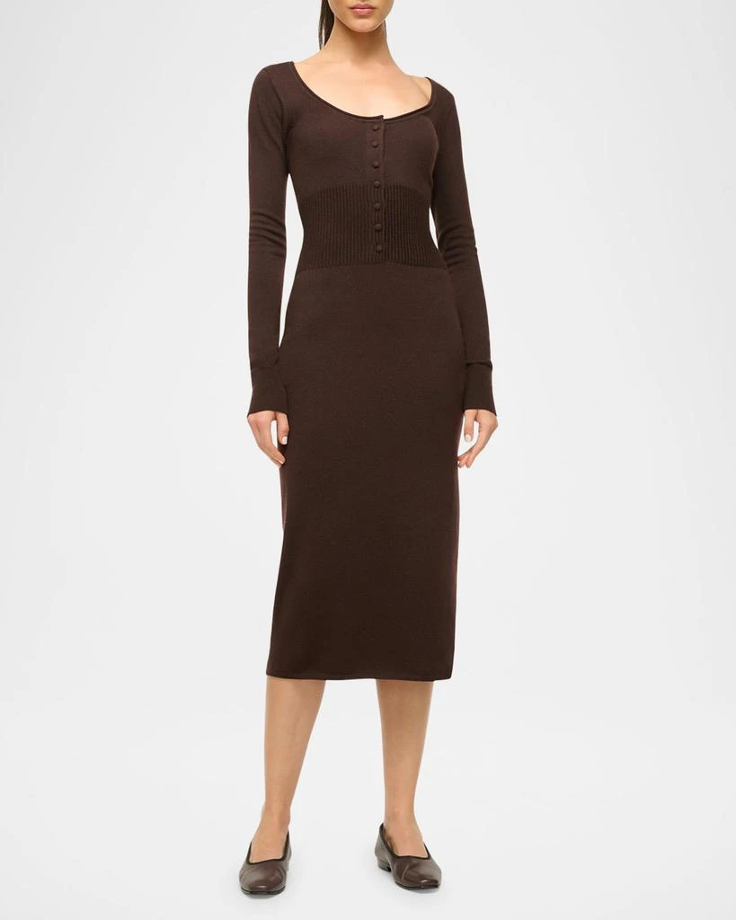 Staud Sabrina Merino Wool Midi Dress 1
