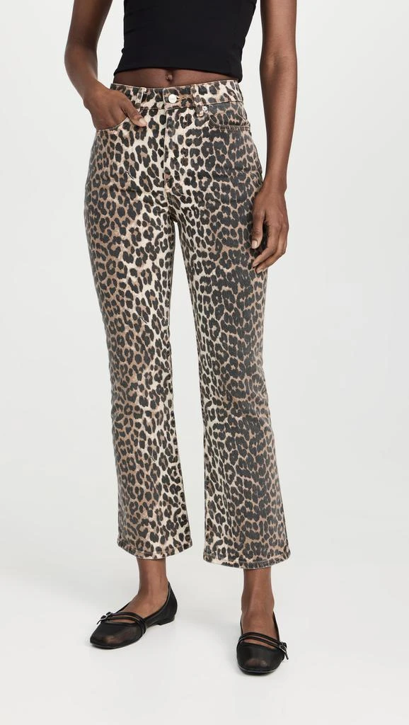 Ganni Print Denim Betzy Cropped Jeans 1