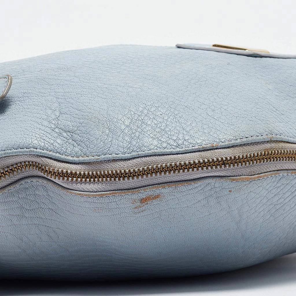 Aigner Aigner Light Blue Pebbled Leather Hobo 18