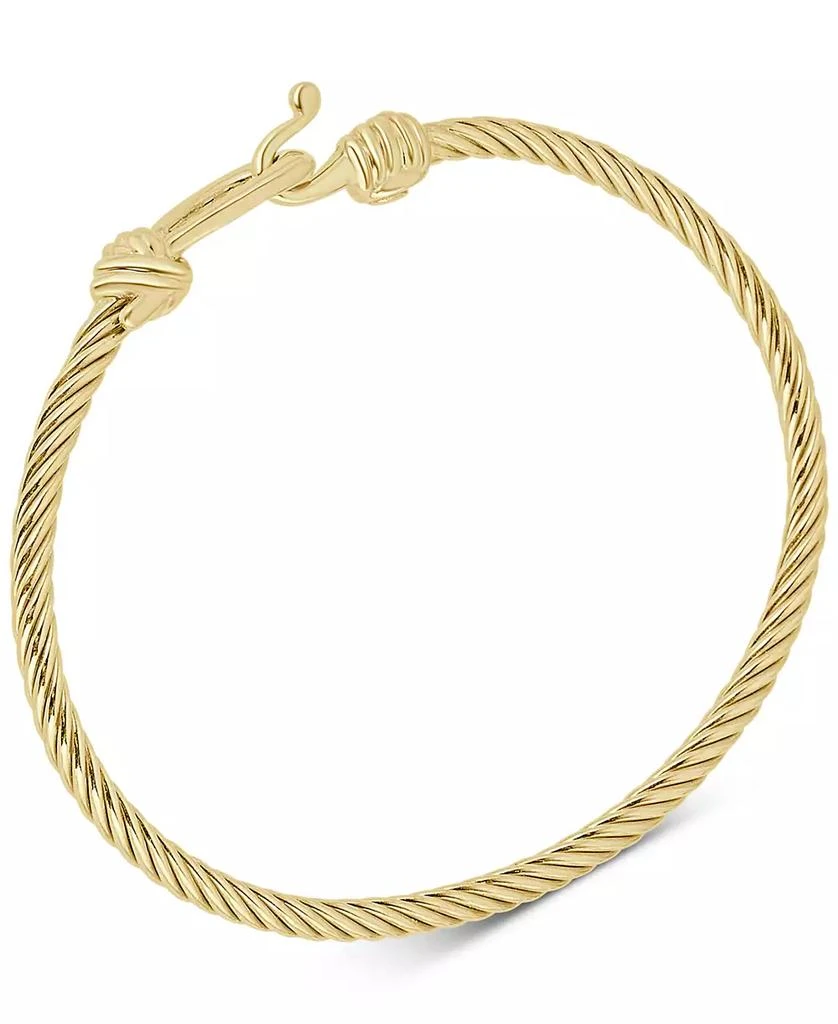 Italian Gold Torchon Knot Bangle Bracelet in 14k Gold-Plated Sterling Silver 2
