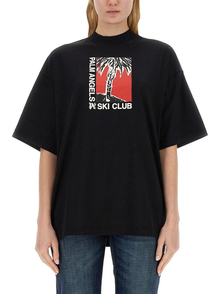 PALM ANGELS PALM ANGELS Monogram Jersey Top - T-Shirts PALM ANGELS PALM ANGELS Monogram Jersey Top - T-Shirts