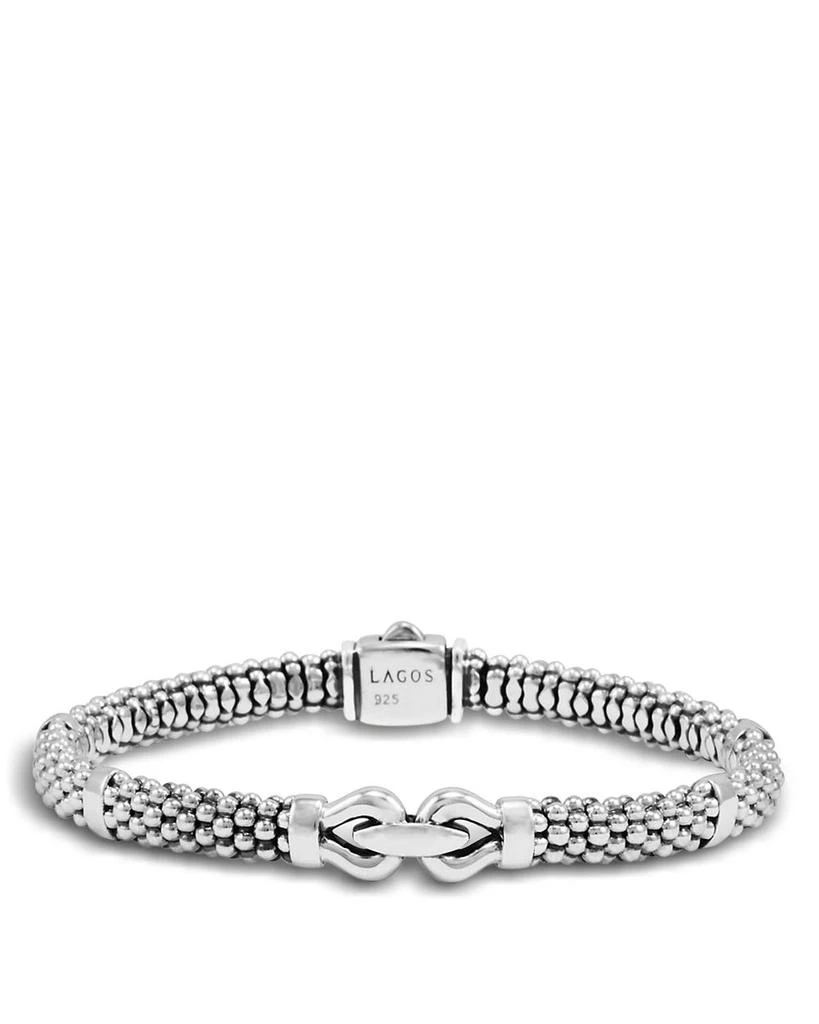 LAGOS Derby Small Buckle Sterling Silver Caviar Bracelet 1