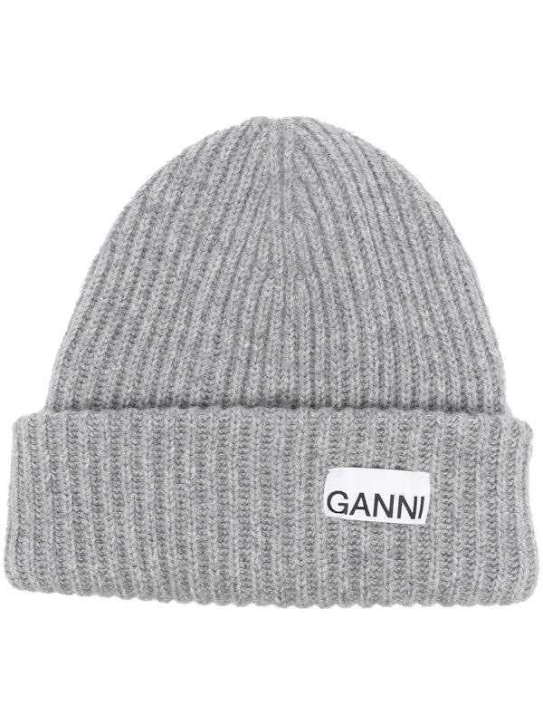 Ganni Beanie With Logo, in Green | Lyst