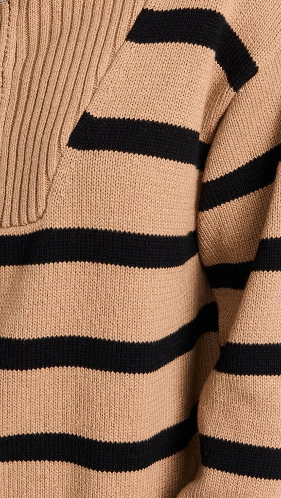 English Factory Striped Knit Zip Pullover 5