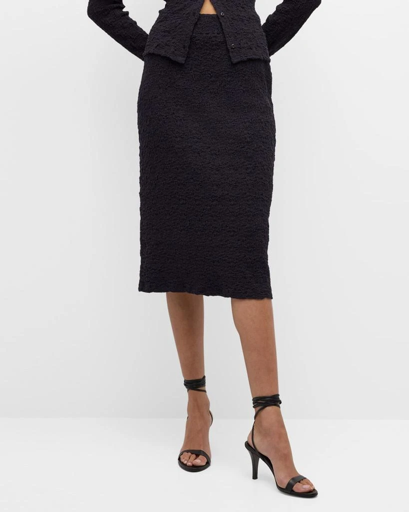 Vince Smocked Popcorn Midi Skirt 7