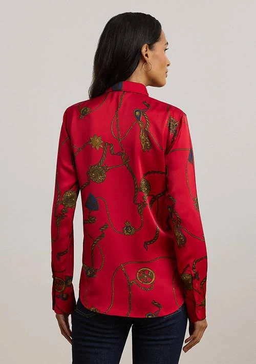 Ralph Lauren Ralph Lauren Petite Classic Fit Print Satin Charmeuse Shirt 2