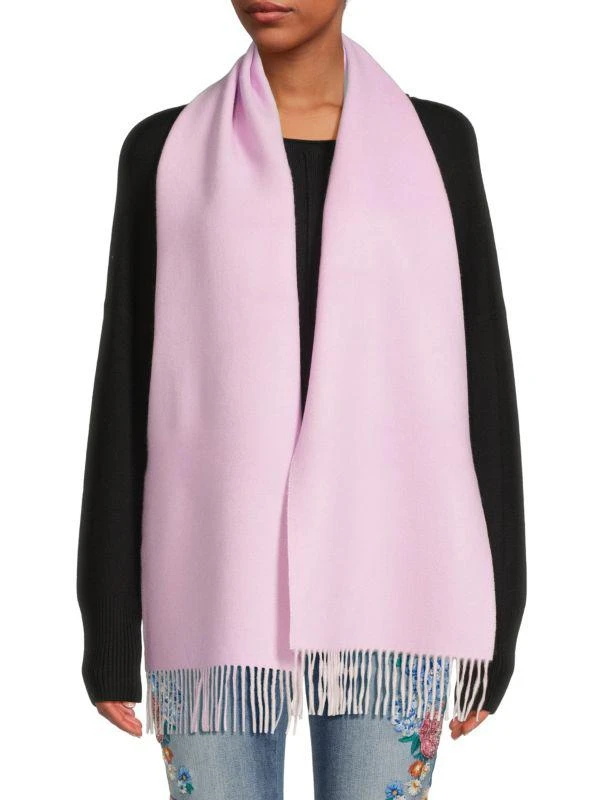 Saks Fifth Avenue Fringed Cashmere Wrap Around Scarf 1