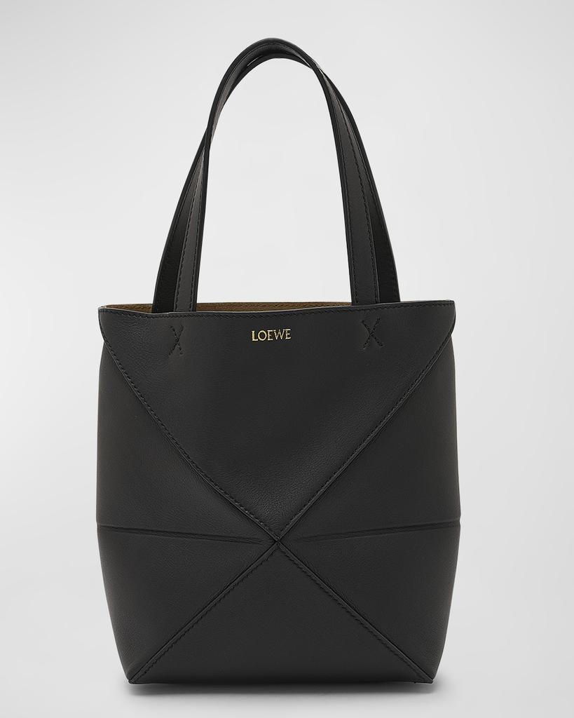 Loewe Puzzle Fold Mini Tote Bag in Shiny Leather - Crossbody