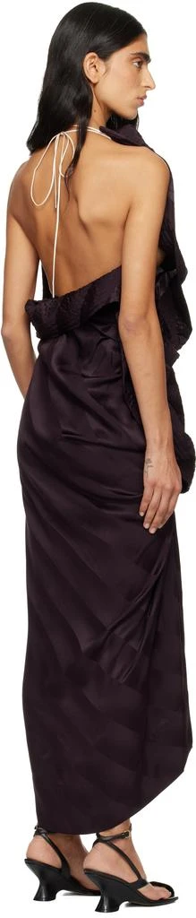 Dries Van Noten Purple Draped Silk Maxi Dress 3