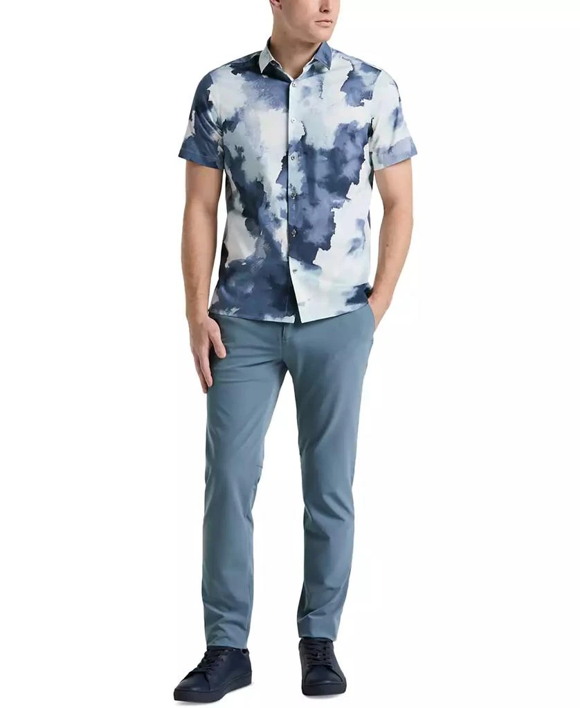 Perry Ellis Men's Short Sleeve Watercolor Print Button-Front Shirt 4