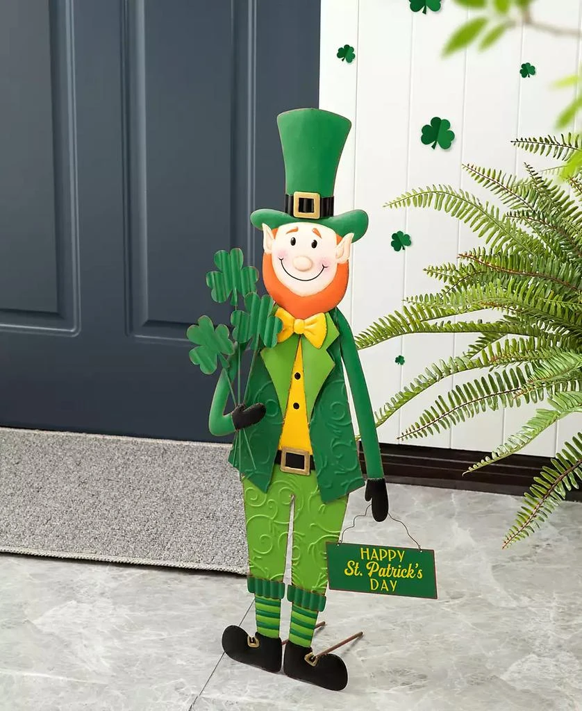 Glitzhome 36" H St. Patrick
s Metal Leprechaun Yard Stake or Standing Decor or Wall Decor 8