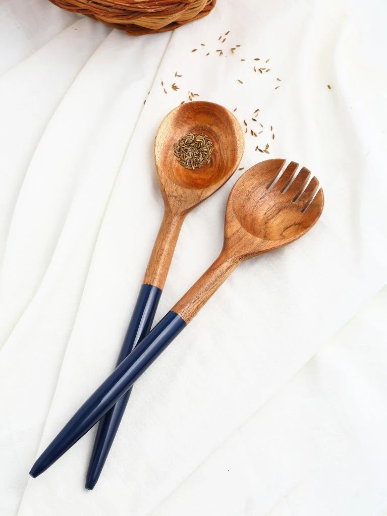 Tiramisu Resin & Wood Salad Server 2 Piece Set 2