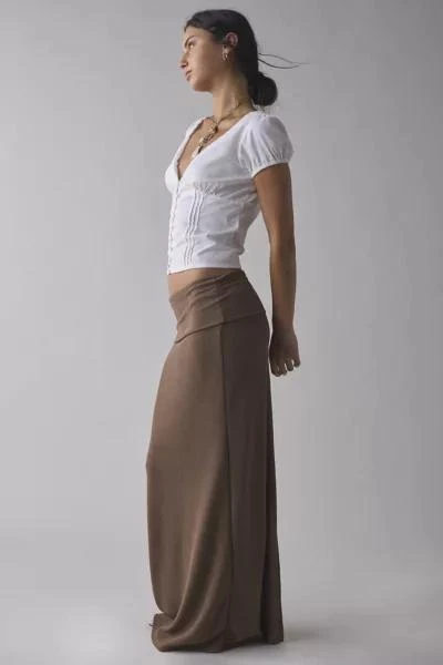 Urban Renewal ReMADE By UO Remnants Foldover Crepe Maxi Skirt 3