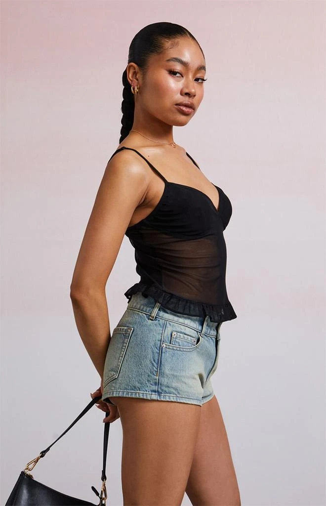 Third Charm Kiki Mesh Sweetheart Ruffle Tank Top 3