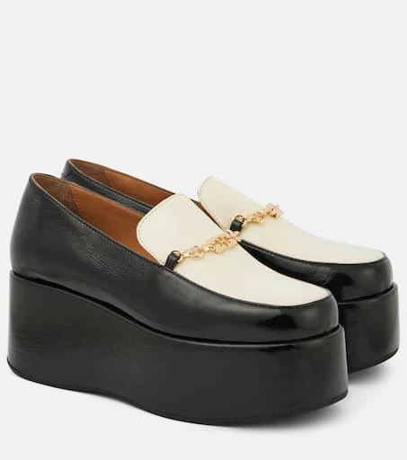 Ganni Faux leather platform loafers 1