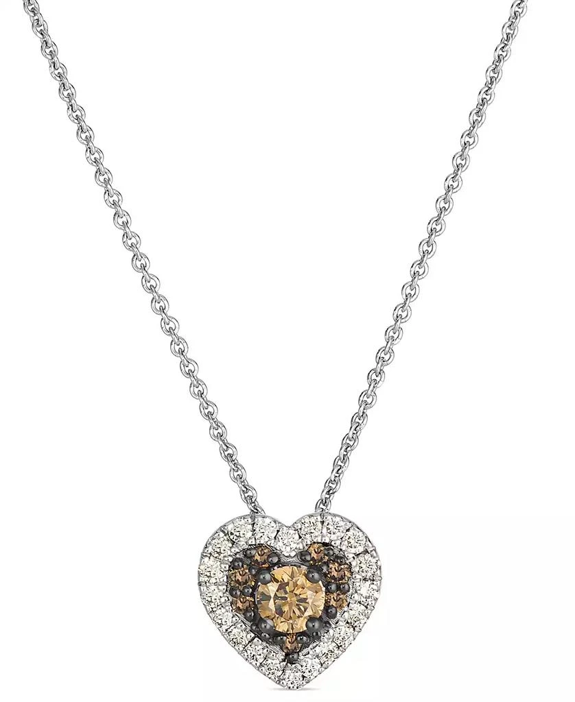 Le Vian Chocolate Diamond (0.24 ct. t.w.) 
Vanilla Diamond (0.12 ct. t.w.) Pendant Necklace in 14k Vanilla Gold