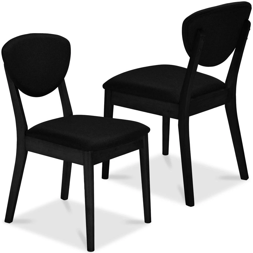 Best Choice Products 2-Piece Mid-Century Modern Wood 
Upholstered Dining Chair Set