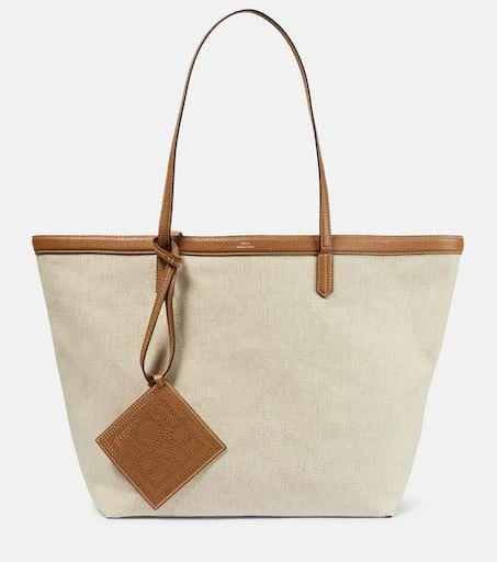 Totême Leather-trimmed canvas tote bag 1