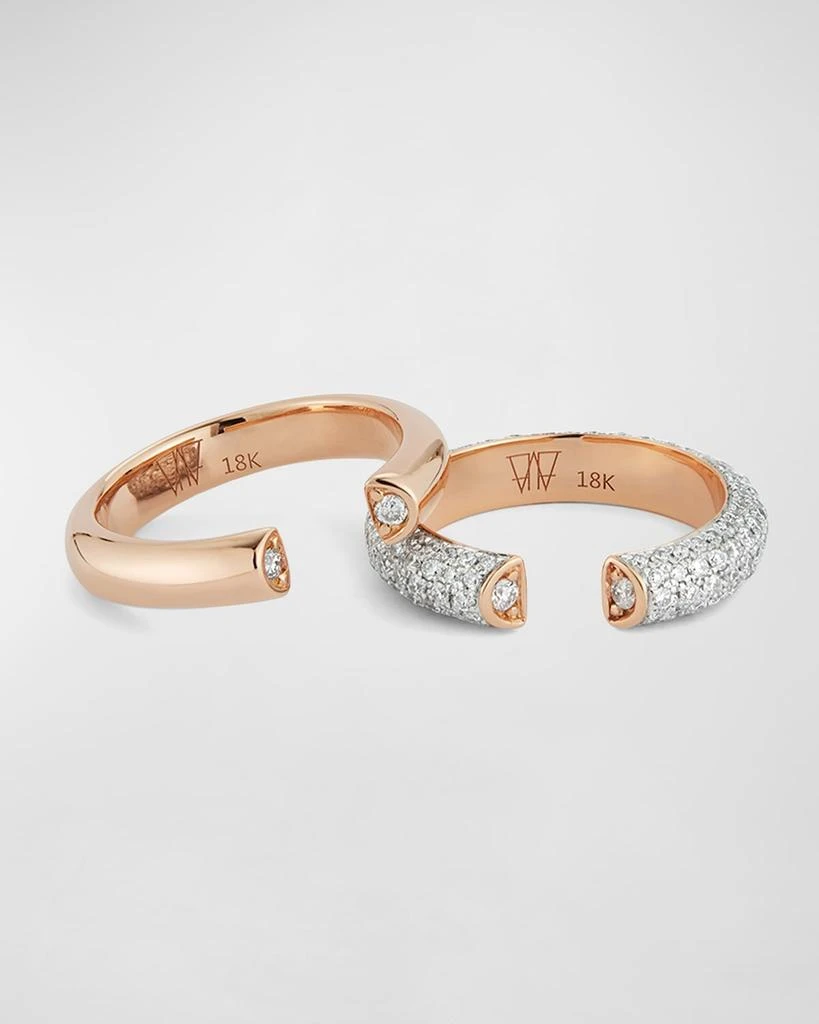 Walters Faith Thoby Rose Gold 1-Row Tubular Open Ring with Diamonds 4
