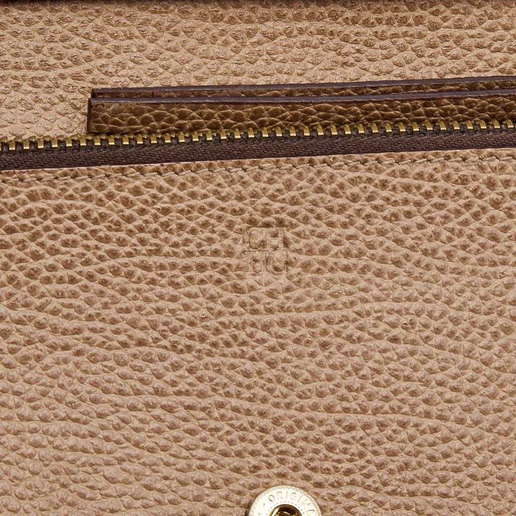 CH Carolina Herrera CH Carolina Herrera Beige Leather Flap Bifold Continental Wallet 8