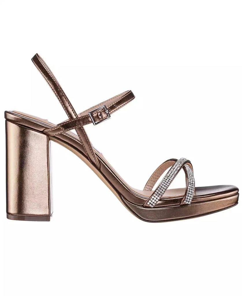Nina Women's Steven Rhinestones Block Heel Platform Sandals 2
