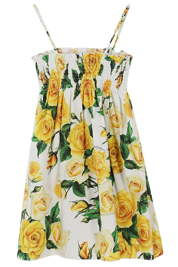 Dolce & Gabbana Dolce & Gabbana Kids Floral-Motif Square Neck Flared Dress 2