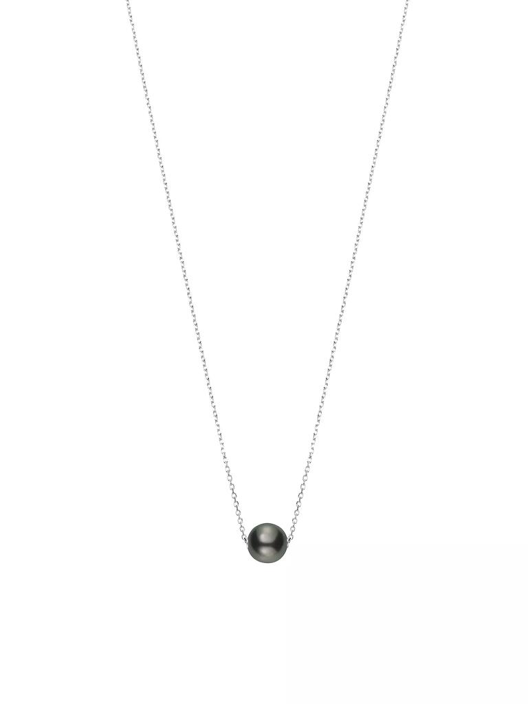 Mikimoto 10MM Black Cultured Pearl & 18K White Gold Pendant Necklace