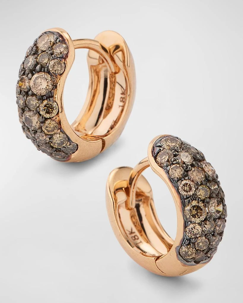 Walters Faith Julian 18K Rose Gold and Champagne Diamond Huggie Earrings 3