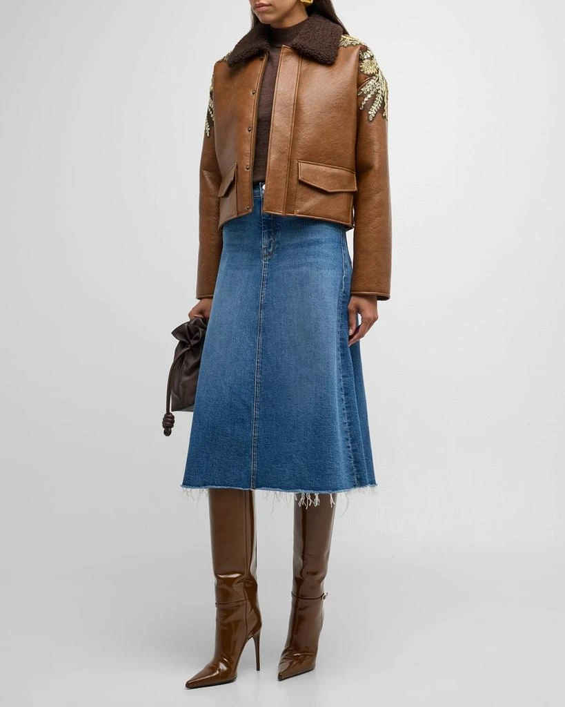MOTHER The Circle Midi Fray Skirt 4