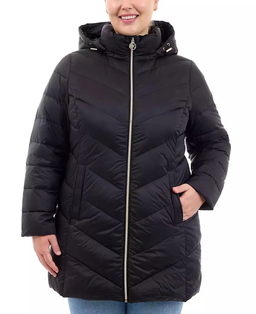 Michael Kors Plus Size Hooded Packable Down Puffer Coat, Created for Macy's 1