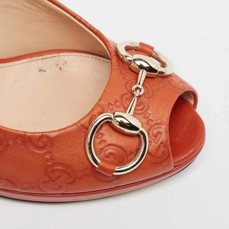 Gucci Gucci Brown Guccissima Leather Open Toe Pumps Size 37.5 7