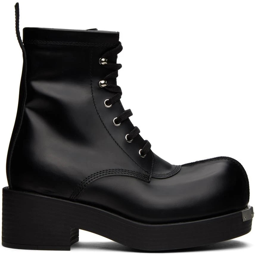 MM6 Black Patent Leather Ankle Boots 1