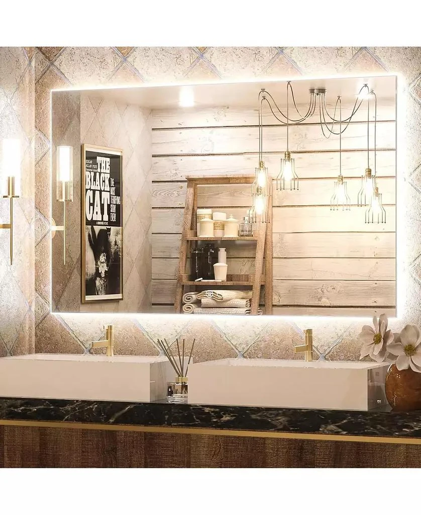 keonjinn LED Backlit Lighted Bathroom Vanity Mirror Wall Mirror Dimmable Light 3 Color Adjust