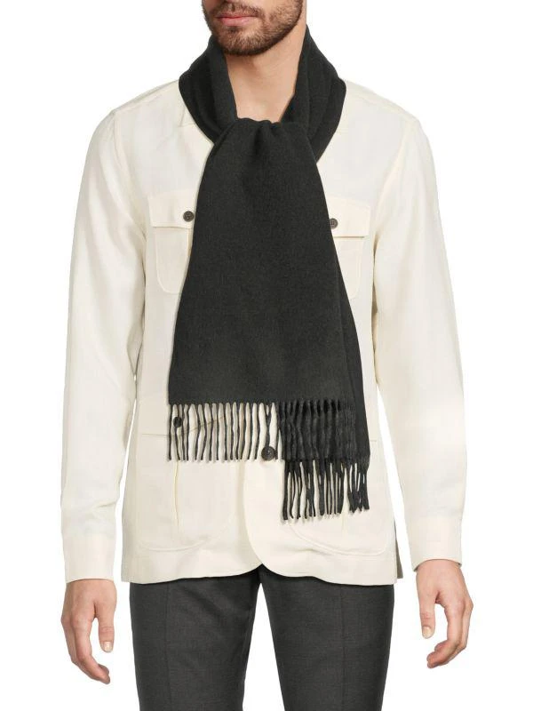 Saks Fifth Avenue Wool Blend Fringe Scarf 1