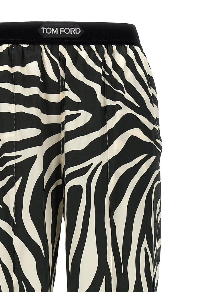 Tom Ford Tom Ford Zebra Printed Logo Waistband Trousers 3