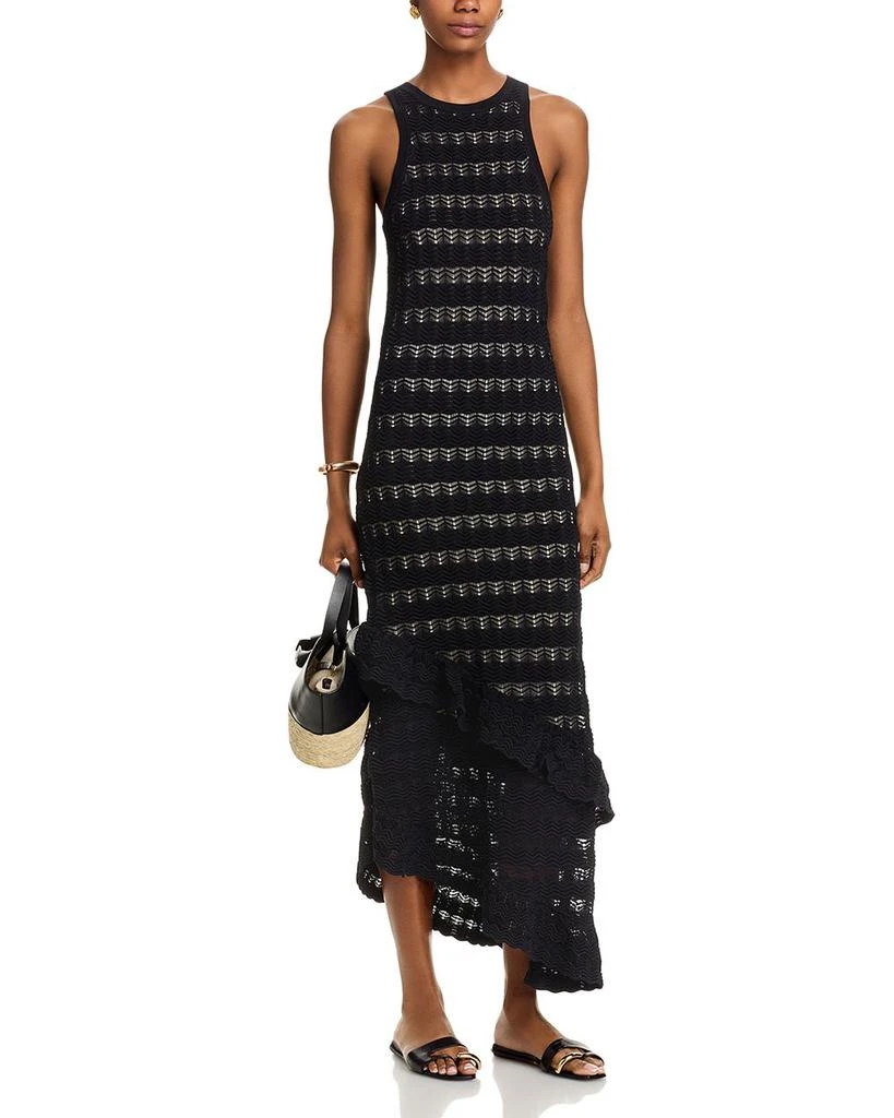 AQUA Crochet Ruffle High Low Dress - Exclusive 1