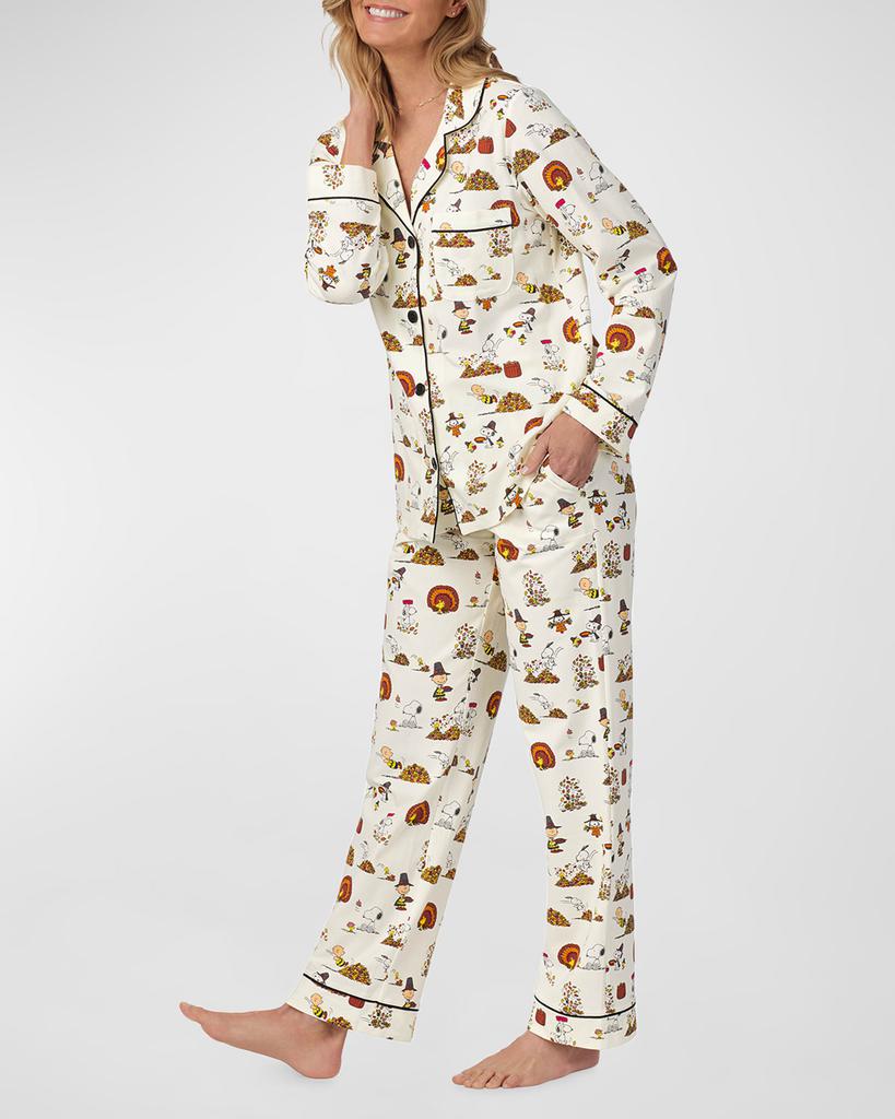 BedHead Thanksgiving Peanuts-Print Jersey Pajama Set