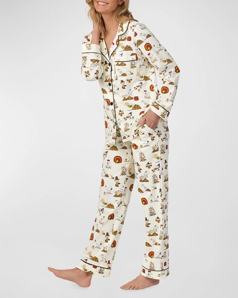 BedHead x Peanuts Thanksgiving Peanuts-Print Jersey Pajama Set 2