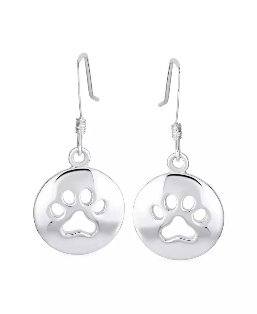 Bling Jewelry Best Friend Pet Lover Dangle Earrings with Paw Print - Sterling Silver Hooks 3
