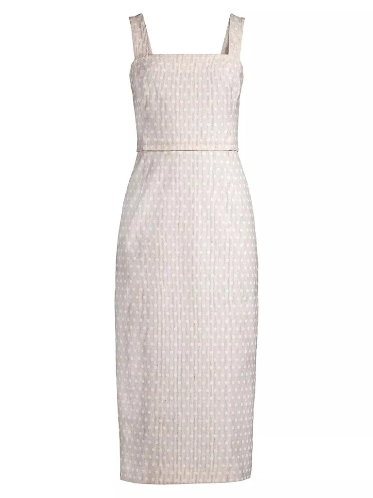 Tory Burch Geometric Linen-Blend Sheath Dress 1