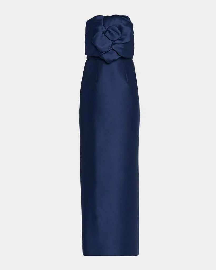 Sachin 
Babi Sara Strapless Floral Applique Mikado Gown