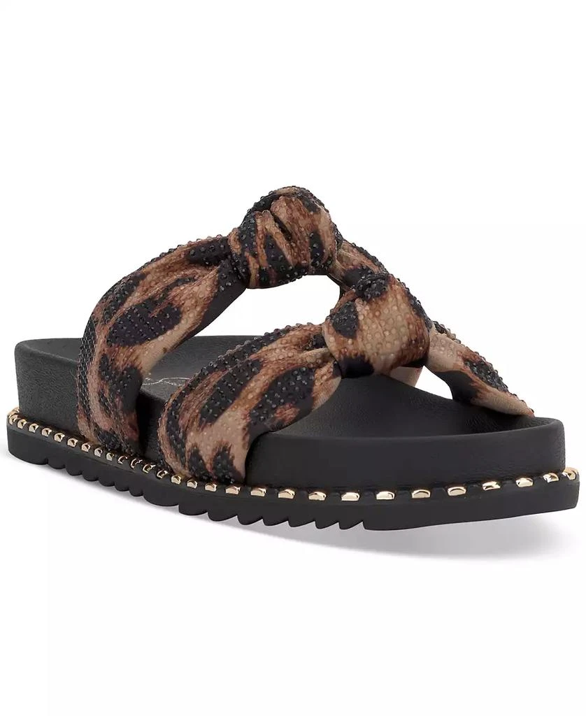 Jessica Simpson Women's Caralyna Rhinestone Knotted Footbed Sandals 1