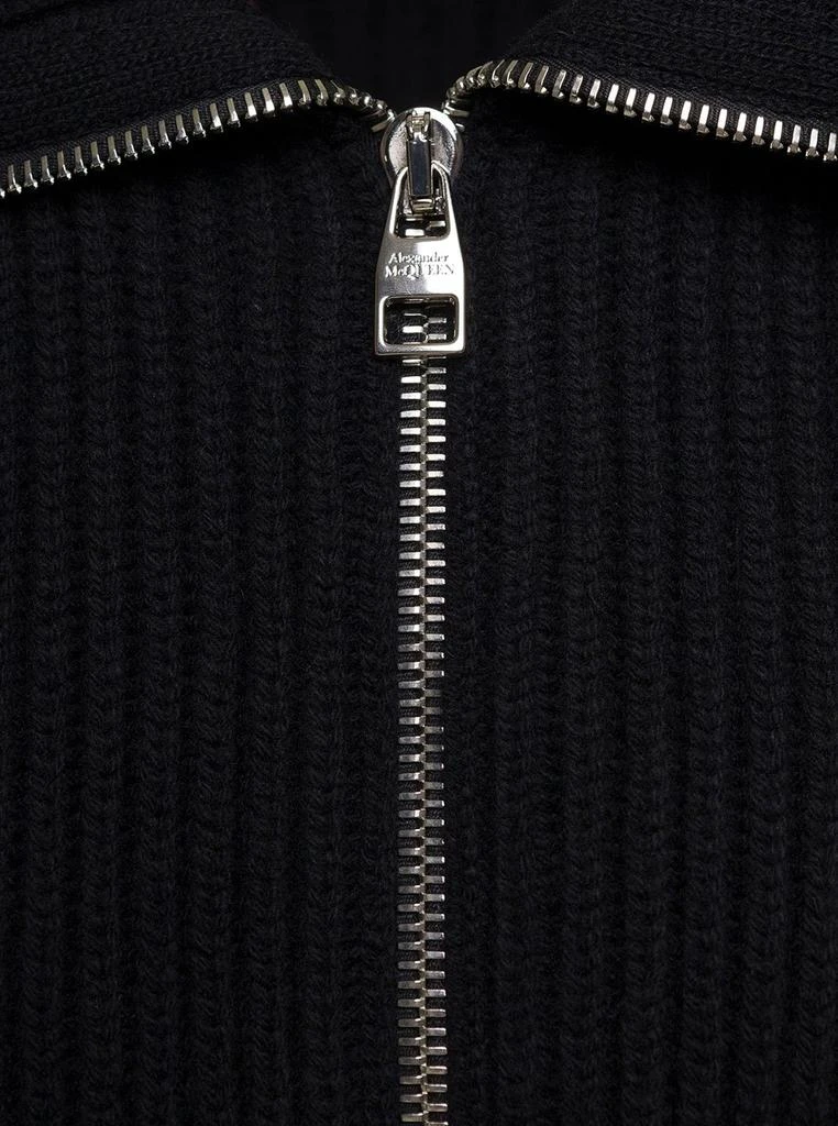 Alexander McQueen Alexander McQueen Ribbed Knit Zip-Up Cardigan 3
