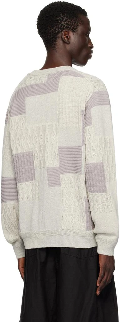 BEAMS PLUS Gray Patchwork Cardigan 3