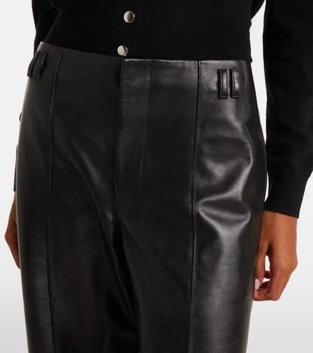 Isabel Marant Ciara high-rise leather wide-leg pants 4