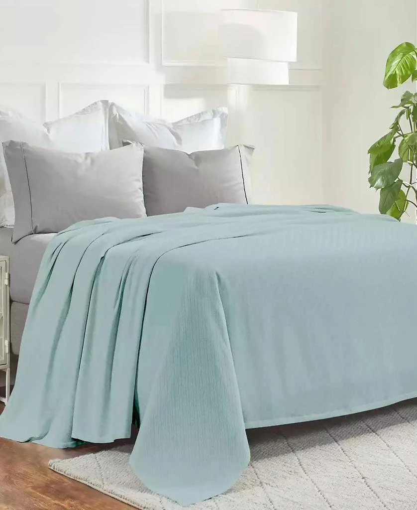 Superior Milan Cotton Jacquard Dobby Weave Textured Striped Lightweight Woven Blanket 6