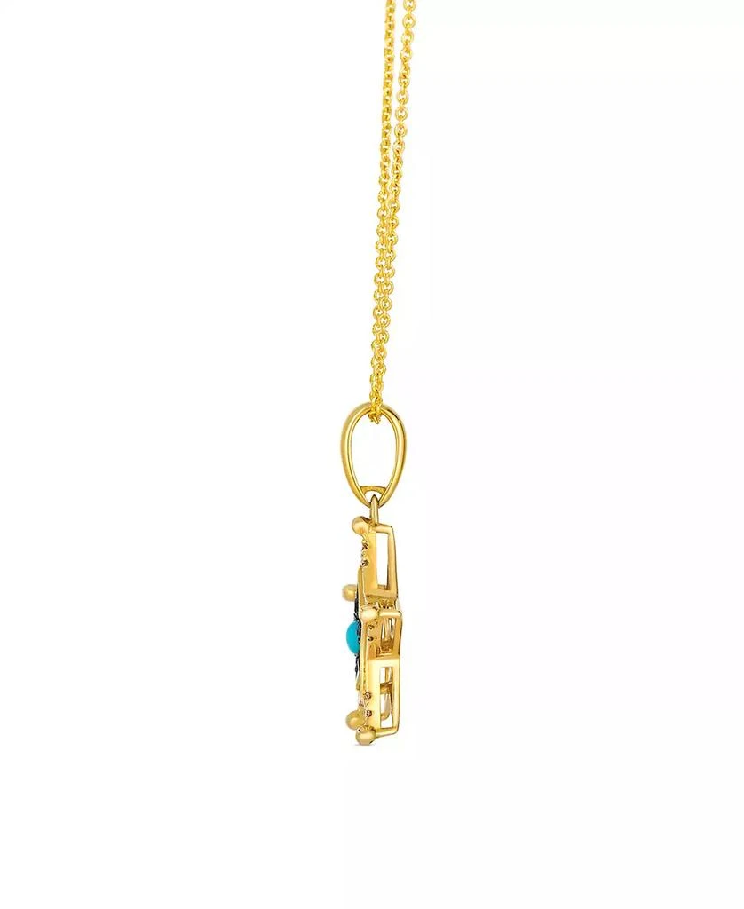 Le Vian Turquoise (2/25 ct. t.w.), Sapphire (11/100 ct. t.w.) 
Nude Diamond (9/100 ct. t.w.) Pendant Necklace in 14k Honey Gold 2