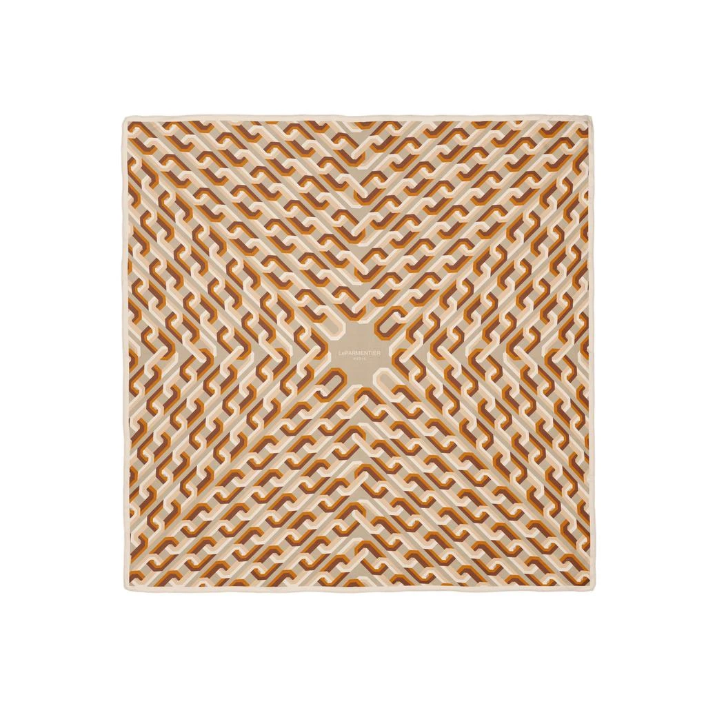 LePARMENTIER Paris Chain Motif Silk Square Scarf 1